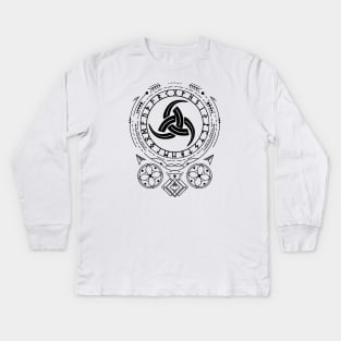 Triple Horn of Odin | Norse Pagan Symbol Kids Long Sleeve T-Shirt